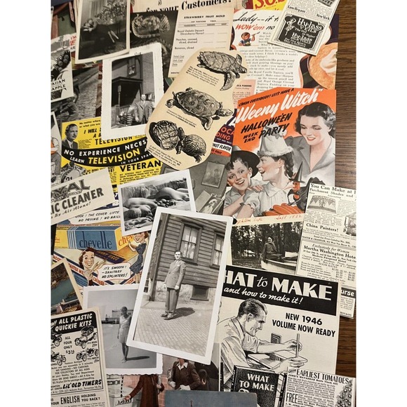 Huge 50+ Pc Vintage Ephemera Lot B&W Photos Advertising Postcards Snapshots Etc - Picture 15 of 16